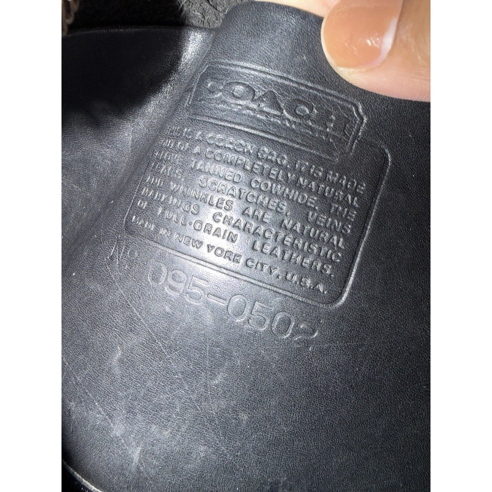 VTG Coach 70's Basic Bag Made in NYC USA Black Leather Clutch Wristlet Crossbody - Picture 7 of 10
